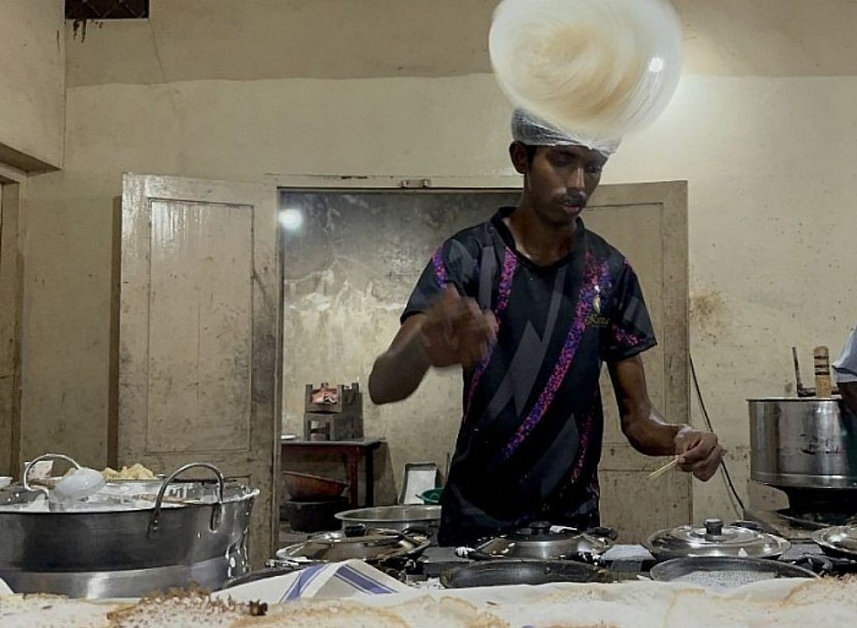 It's a massive item we showing live making of Appam nearly in the food counter
